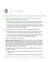 Independent Proxy Advisory Firm ISS Recommends MEG Shareholders Vote in Favour of the Plan of Arrangement with Cenovus (CNW Group/MEG Energy Corp.)